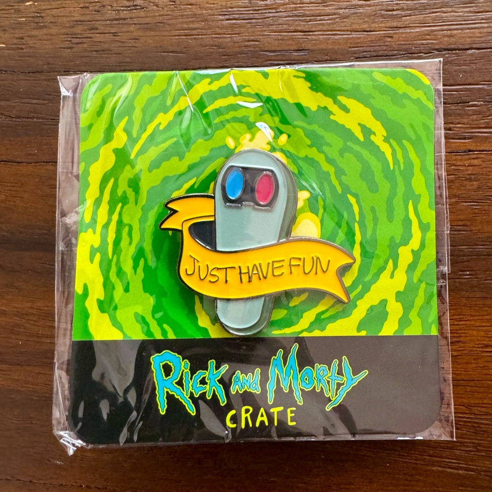 Adult Swim x Loot Crate Rick and Morty JUST HAVE FUN Pin
